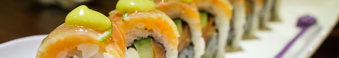 Eating Seafood Sushi at Laishley Crab House restaurant in Punta Gorda, FL.